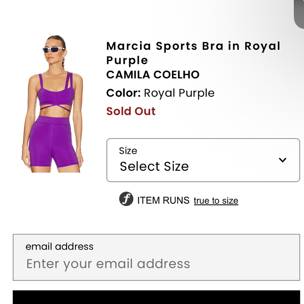 Camila Coelho Royal Purple Marcia Sports Bra